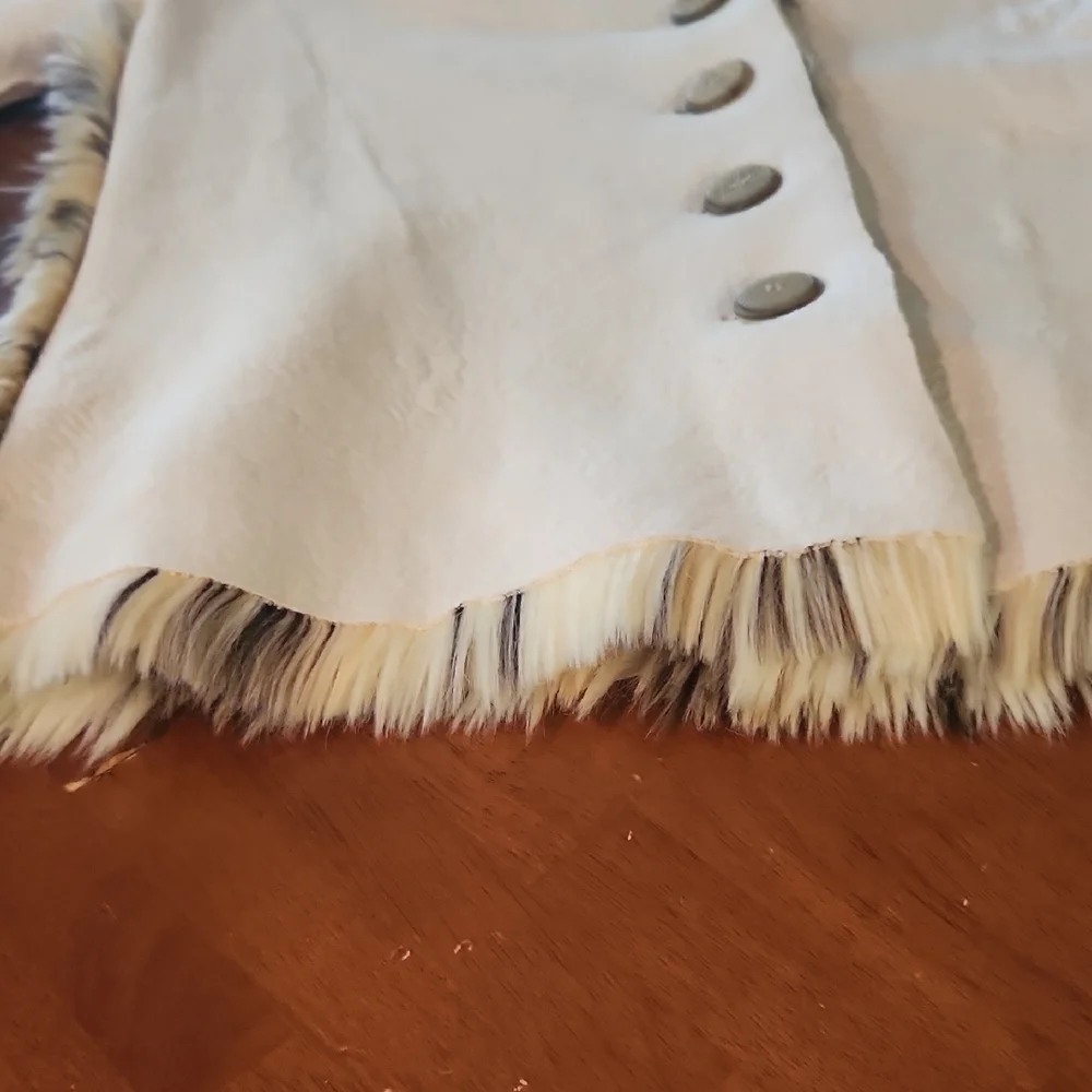 True Grit Cream Teddy Jacket with Faux Fur Trim